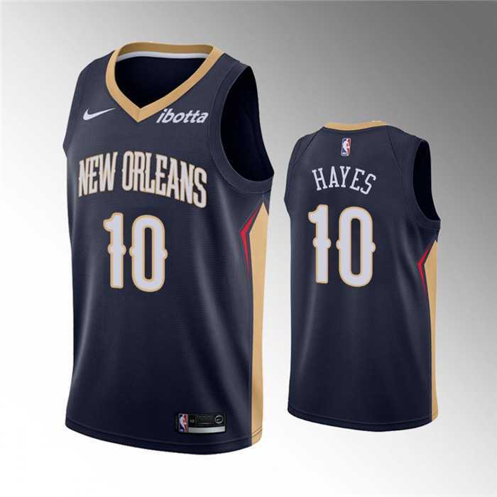 Mens New Orleans Pelicans #10 Jaxson Hayes Navy Icon Edition Stitched Jersey Dzhi